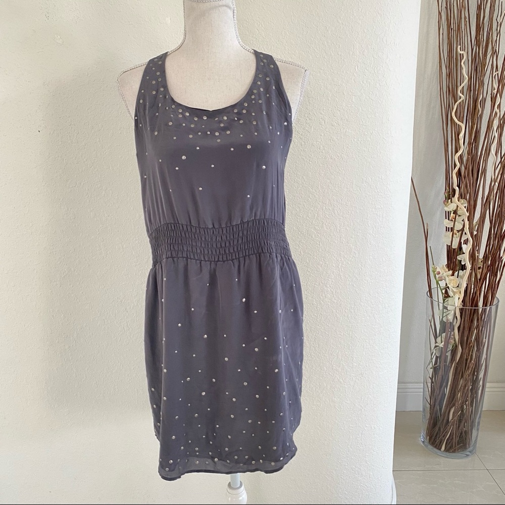 Club Monaco Gray Tank Silk Studded Dress Size S
